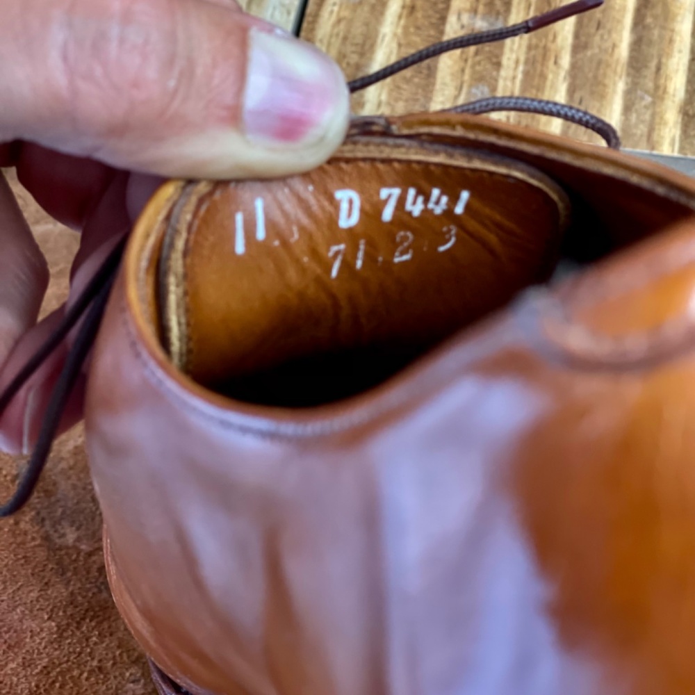 *RARE!* Allen Edmonds “Hanover” Wholecut Walnut 11 D Custom Patina Wedding Shoes - Picture 5 of 6